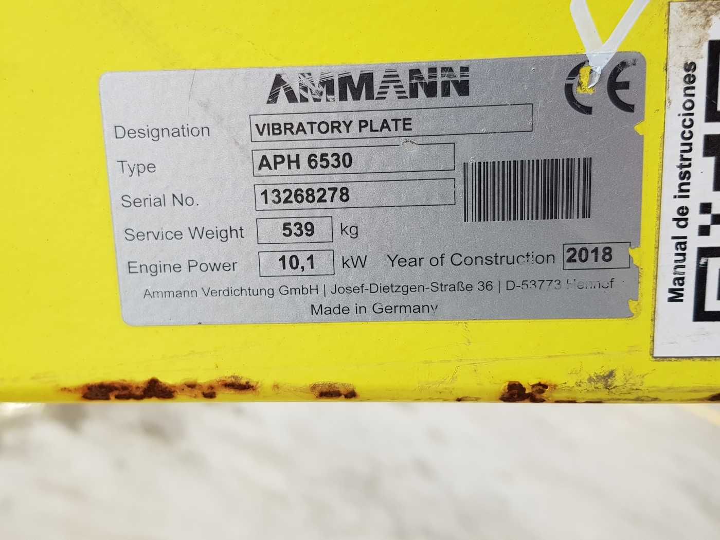 Fahrzeugabbildung Ammann APH 6530 Rüttelplatte / 539kg / 2018 / Diesel