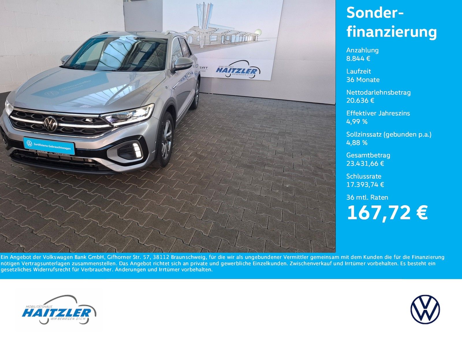 Fahrzeugabbildung Volkswagen T-Roc R-Line 1,5 TSI DSG +IQ.Drive+IQ.Light+Navi