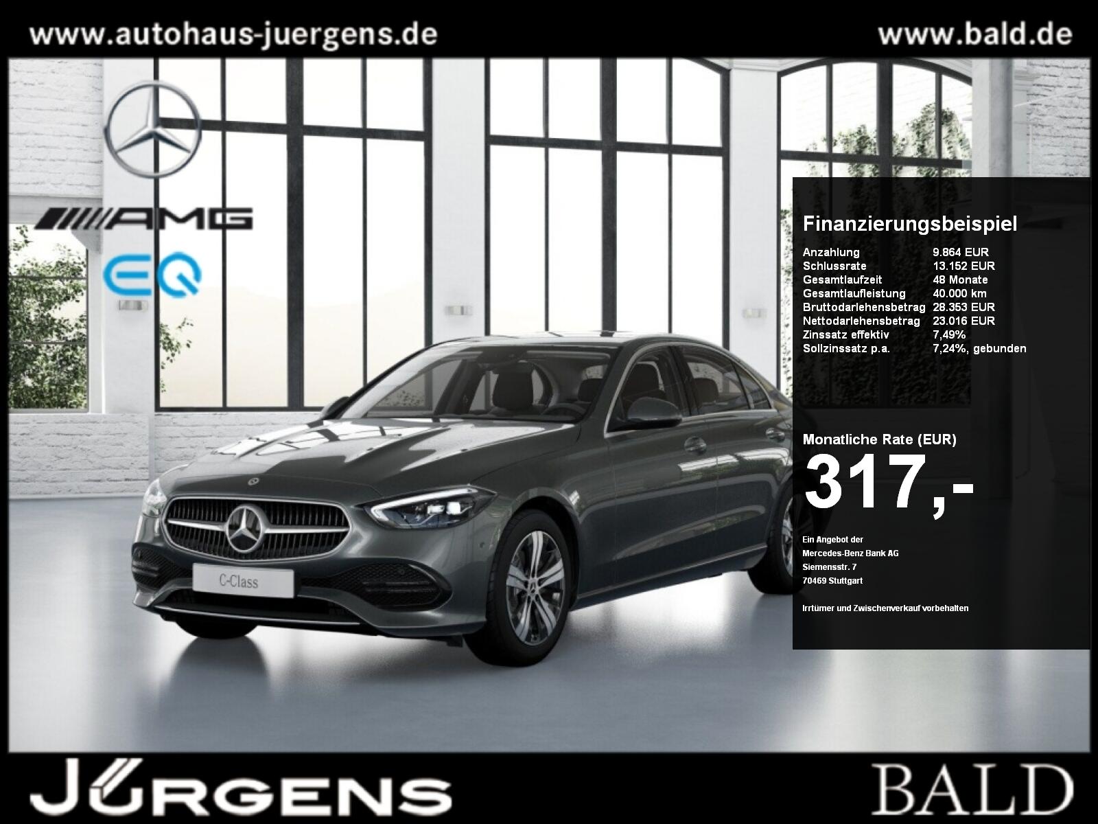 Mercedes-Benz C 180 Avantgarde/LED/Cam/Totw/Memo/Ambiente/17'