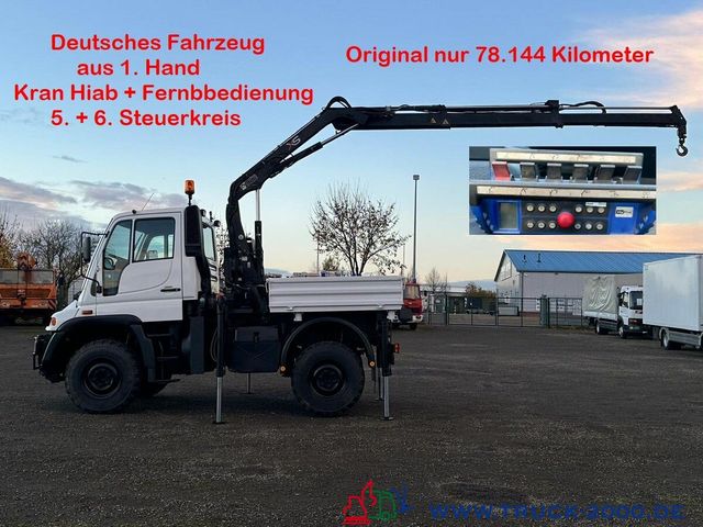 Unimog U 300 4x4 mit Kran Nur 78.144 KM zGG.7.490Kg.