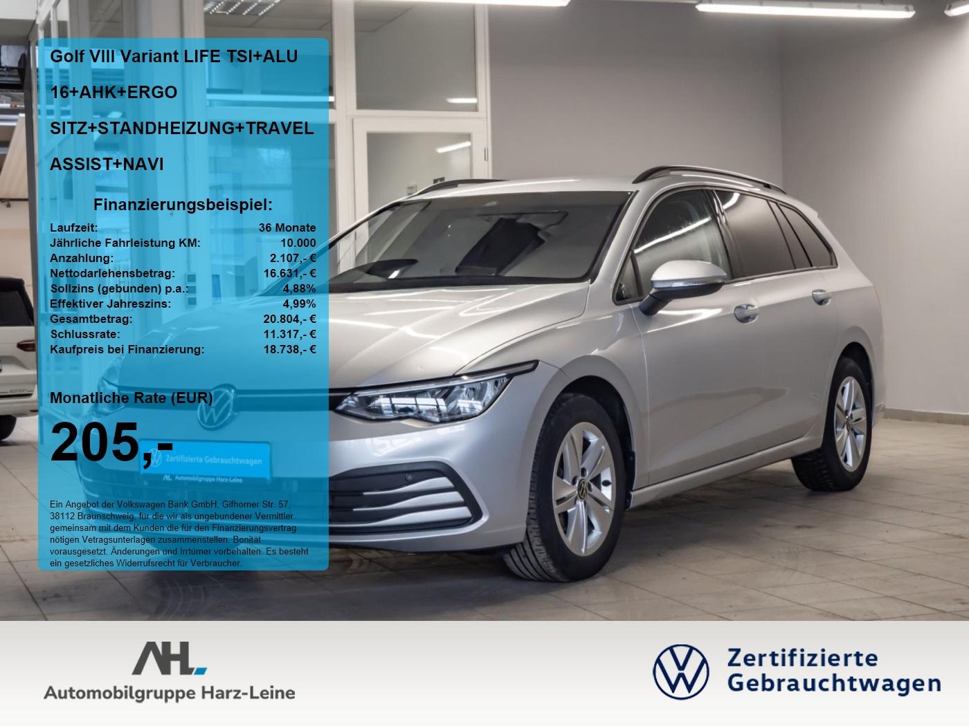 Volkswagen Golf VIII Variant LIFE TSI+ALU 16+AHK+ERGO SITZ+