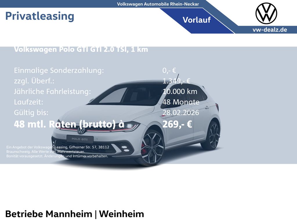 Polo GTI 2.0 TSI DSG Klima NAVI ALU 18" LED DAB