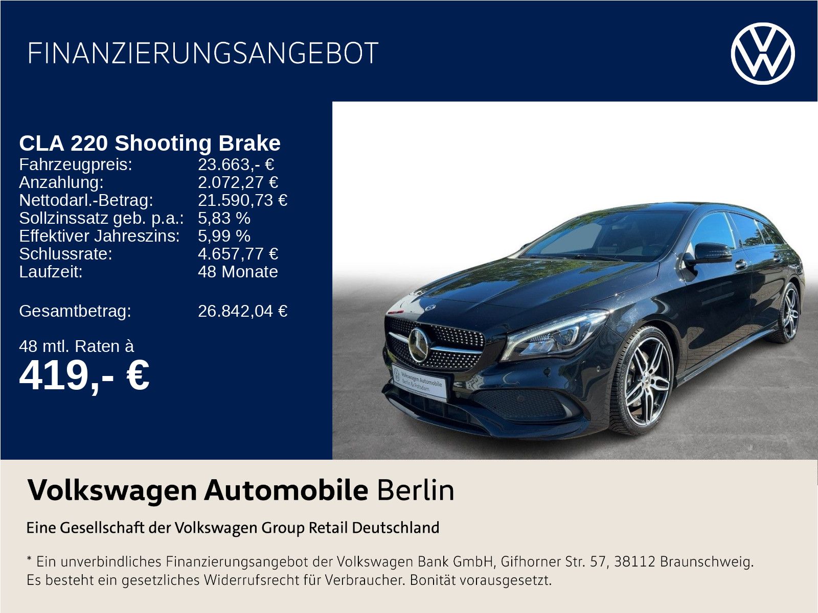 MERCEDES-BENZ CLA 220 Shooting Brake AMG Line 4Matic Navi LED