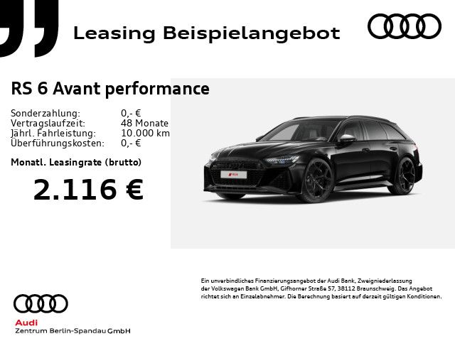 Audi RS6 Avant performance *PANO*StdHz*HD-MATRIX*B&O*