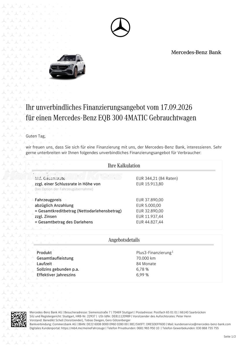 Mercedes-Benz EQB 300 4Matic Edition 1 AMG-Line Verstelldämpfu foto 3