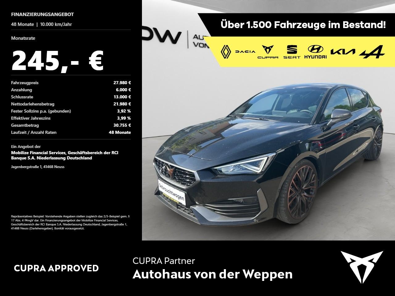 Cupra Leon 2.0TSI VZ Totwinkelassis, Kamera, Navi