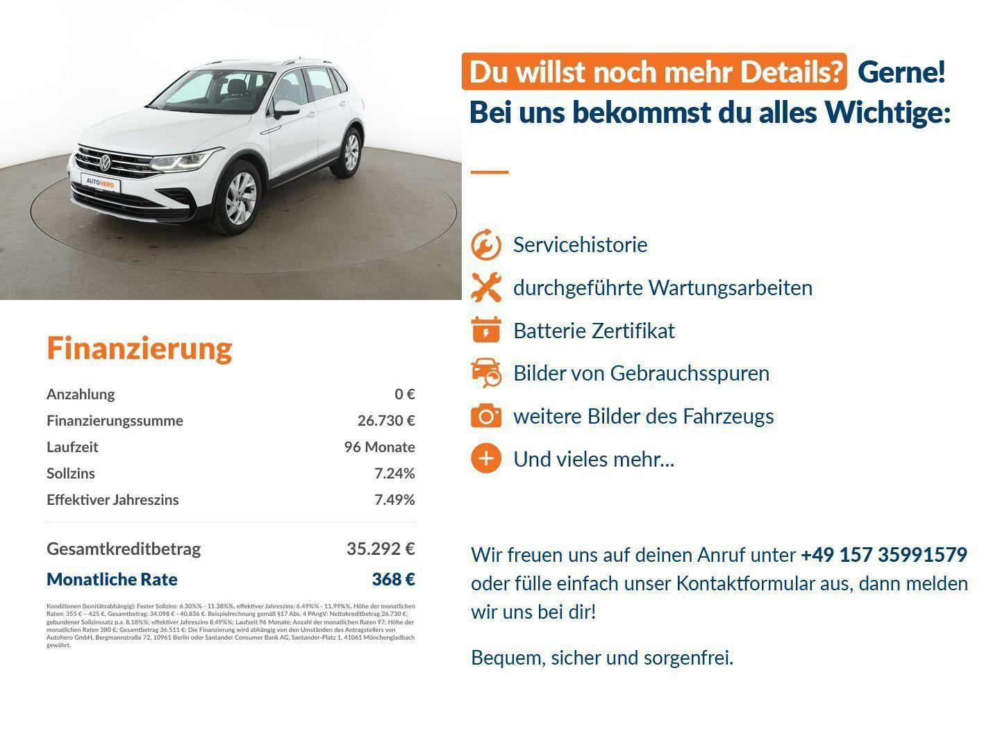 Volkswagen Tiguan 2.0 TDI Elegance Aut*LED*ACC*PANO*SHZ*PDC, миниатюра 14