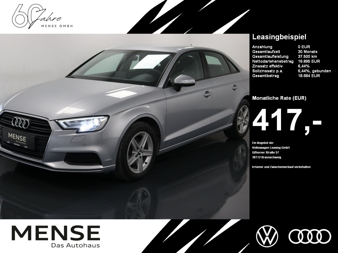 Audi A3 Limousine 30 TDI Navi|Xenon|Akustikglas|PDC