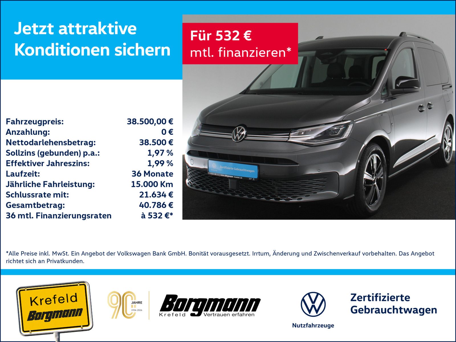Volkswagen Caddy 1.5 TSI eHybrid Style LED ACC NAVI KAMERA