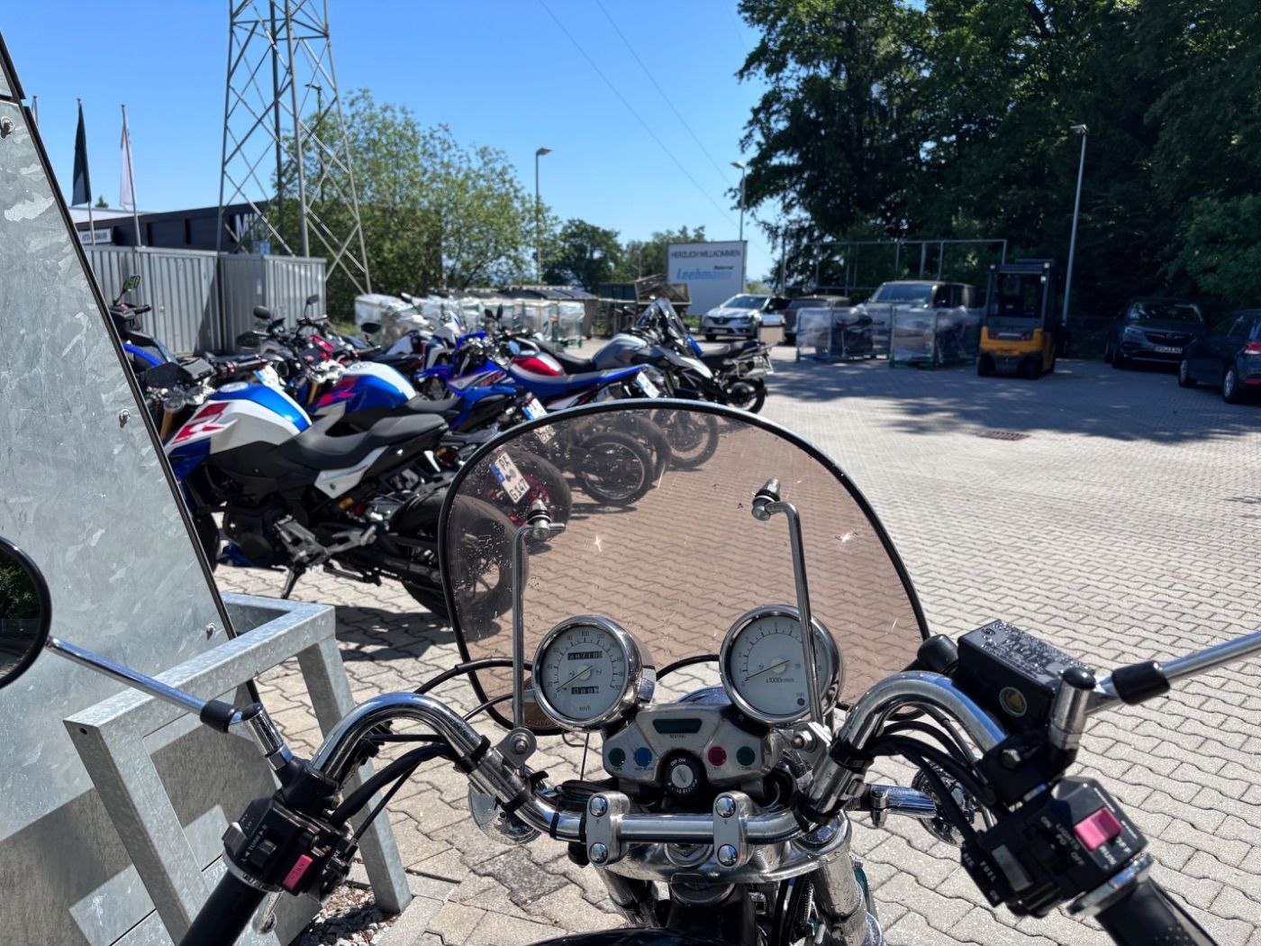 Fahrzeugabbildung Yamaha Virago XV 1100, Hepco & Becker Taschen, Sissybar