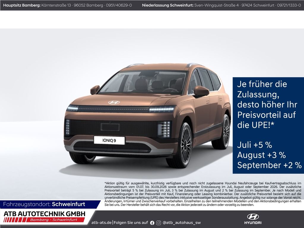 Hyundai IONIQ 9 UNIQ 110 kWh Allradantrieb HUD Navi Lede