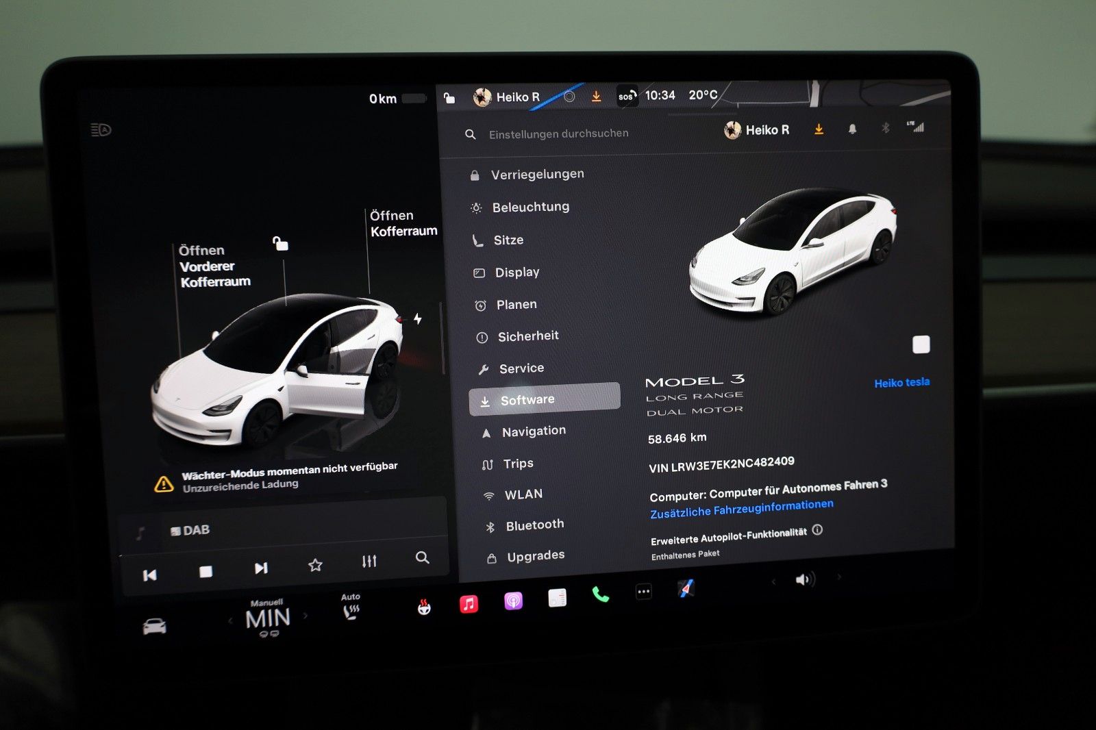 Fahrzeugabbildung Tesla Model 3 Long Range AWD, Autopilot 3, Panorama,WR