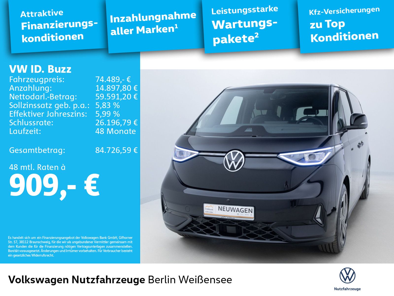 Volkswagen ID.Buzz GTX LR 4M*86 kWh*7-SITZ*AHK*AREA*PANO* imagem 2