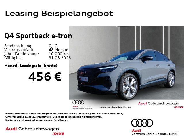 Vorschaubild: AUDI Q4 e-tron Q4 Sportback e-tron 45 qu. S line int. *AR-HuD* (Fahrzeug-Nr. A06769)