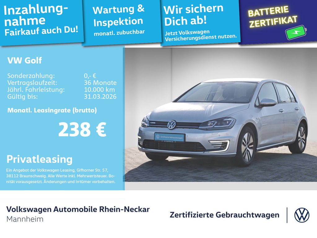 Volkswagen e-Golf VII 100kW Navi PDC LED uvm