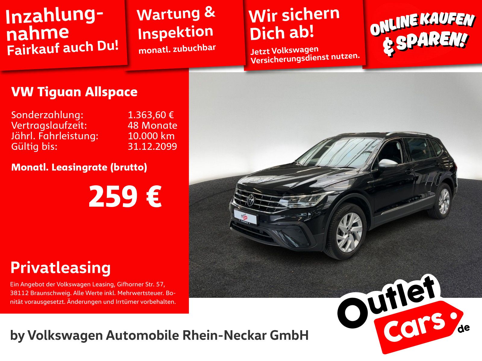 Volkswagen Tiguan Allspace 2.0 TSI Life DSG 4Motion AHK Nav