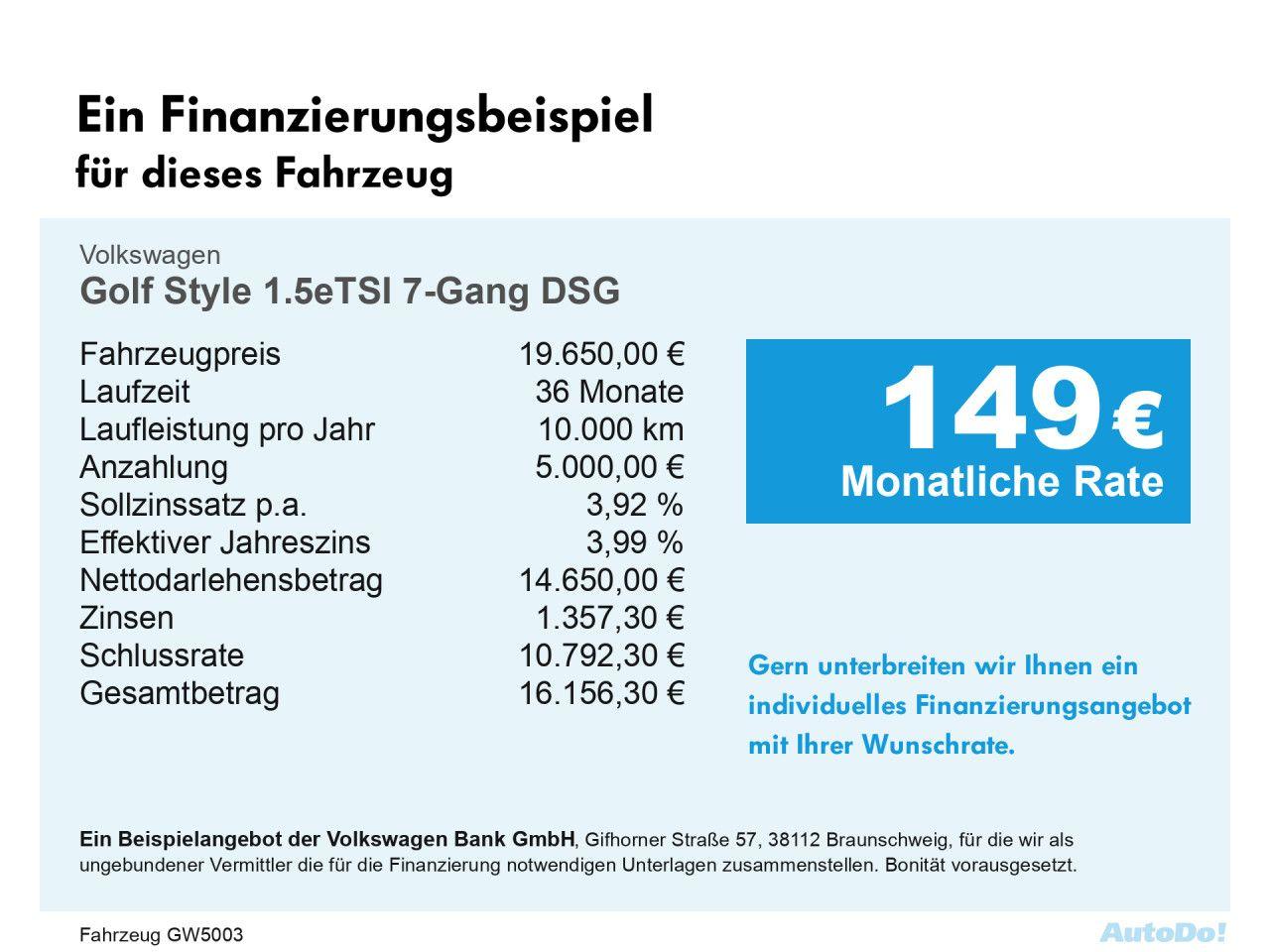 Volkswagen Golf Style 1.5eTSI 7-Gang DSG LED ACC, миниатюра 3