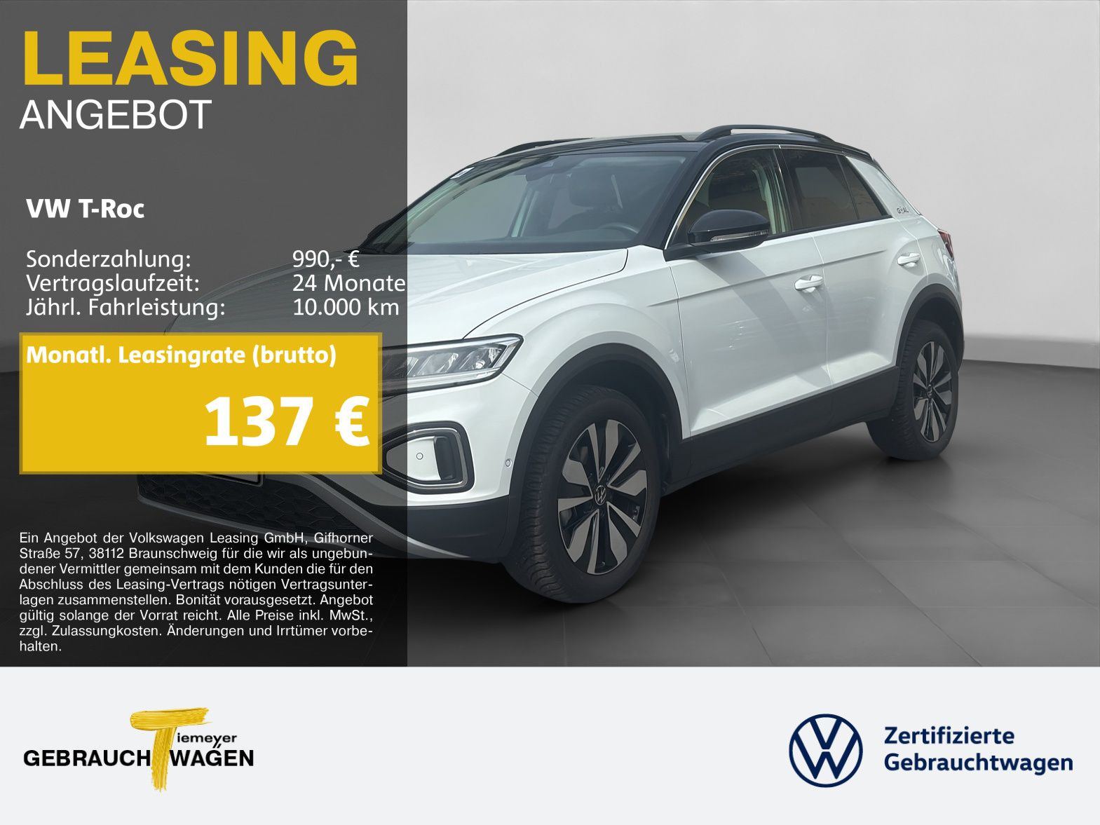 Volkswagen T-Roc 1.0 TSI GOAL NAVI SITZH PDC+ CLIMATRONIC