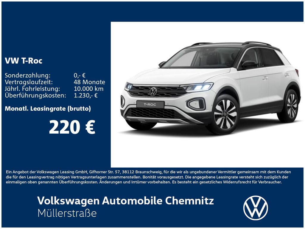 Volkswagen T-Roc MOVE TSI 85kW *Zulassung bis 30.10.2024!*