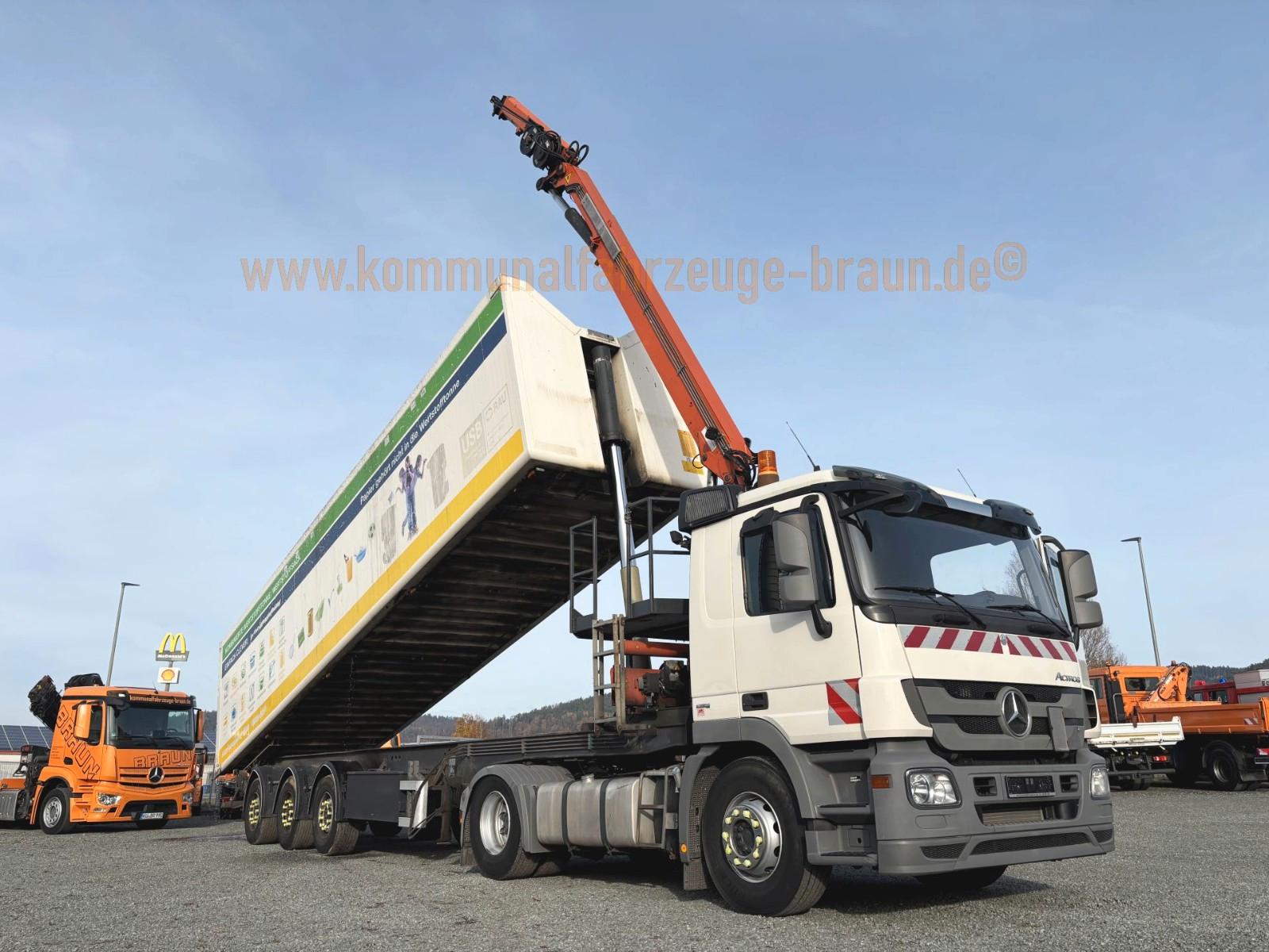 Mercedes-Benz Actros 1844 LS MP3 + Kippauflieger m. Funk Kran