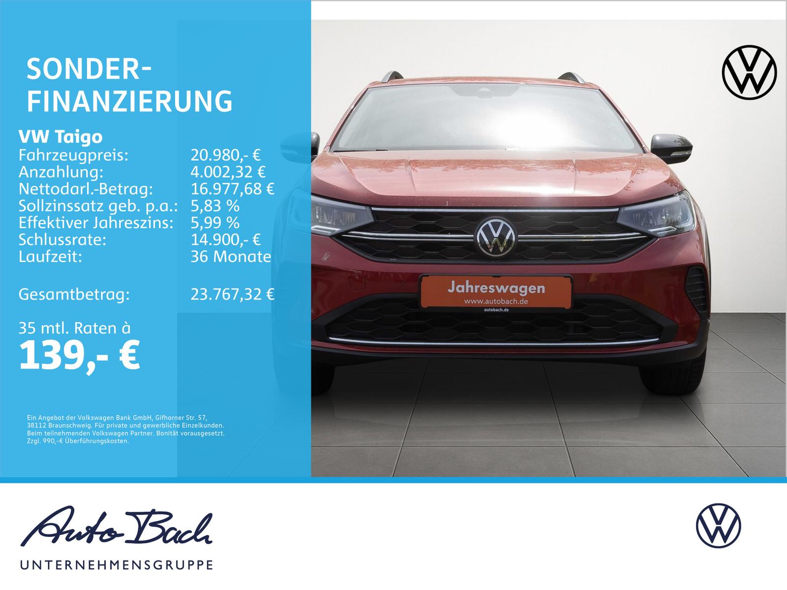 Volkswagen Taigo 1.0TSI Goal Navi LED ACC Carplay EPH, миниатюра 2