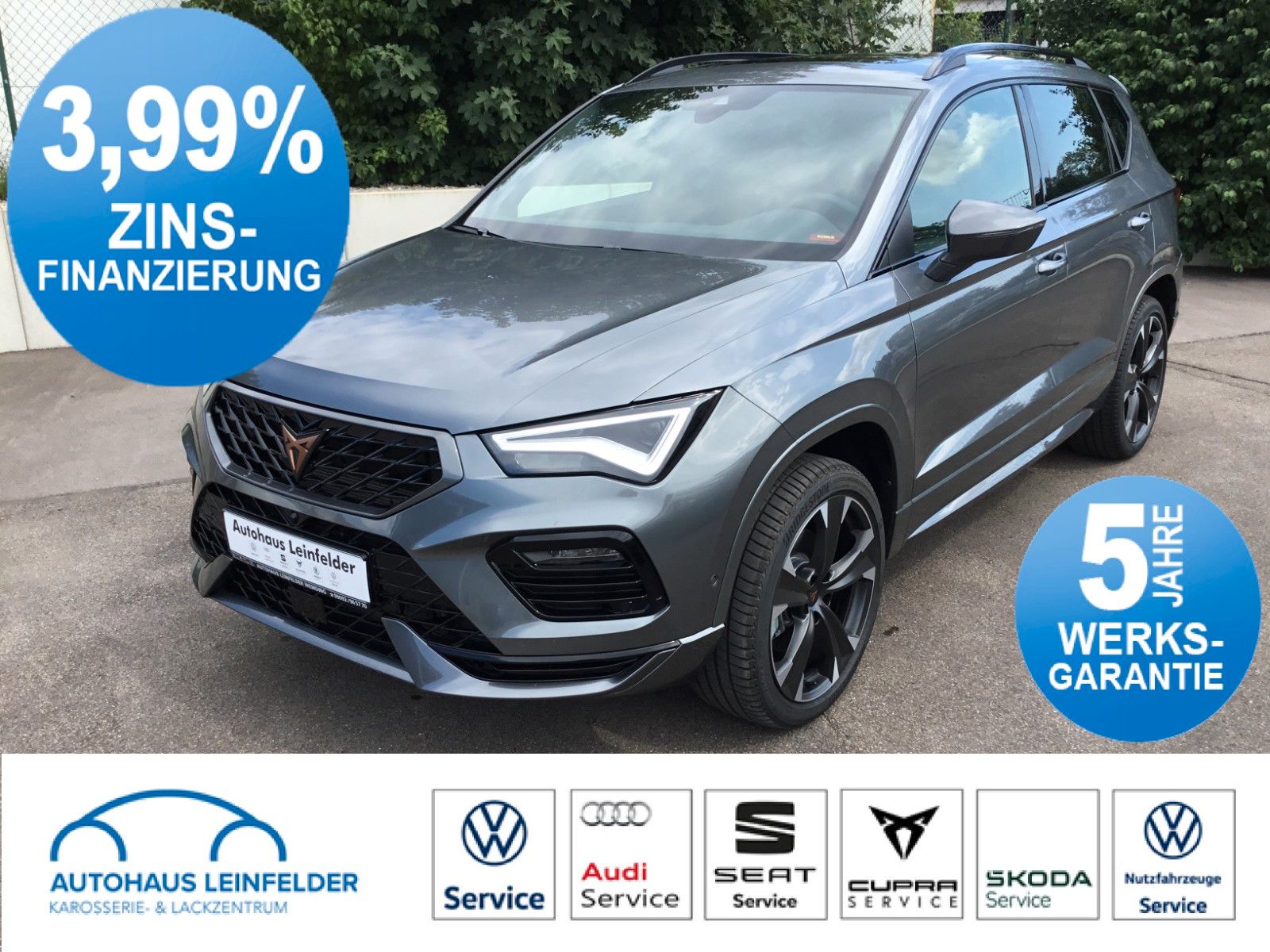 Fahrzeugabbildung CUPRA Ateca 2.0 TSI 4Drive DSG+Pano+AHK+19"+ACC+LED
