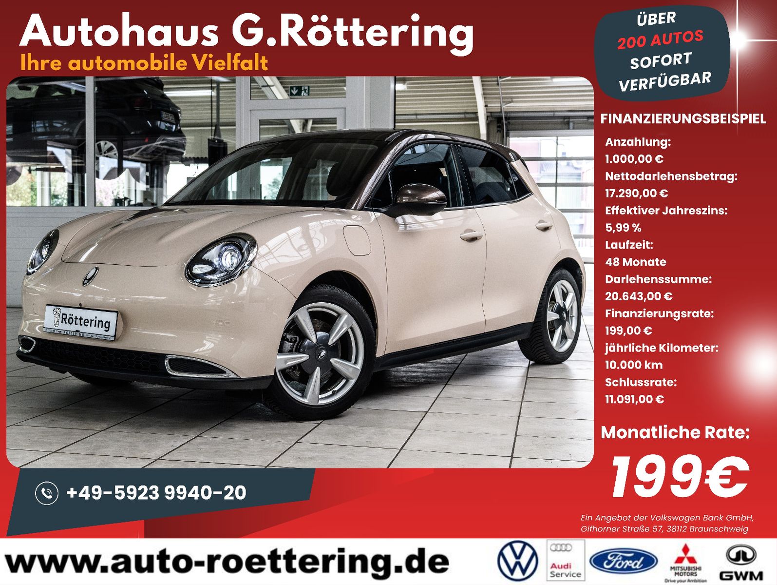 Fahrzeugabbildung GWM Ora 03 400 Pro *Wäpu *Bicolor *Allwetter
