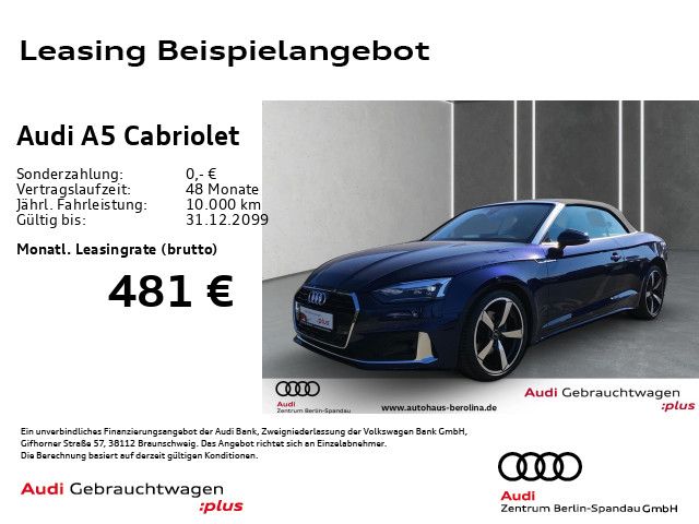 A5 Cabriolet 35 TFSI Adv. S tronic*NAV+*GRA*SHZ*