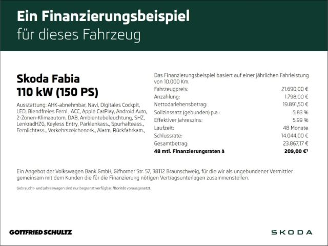 Skoda Fabia 1.5 TSI DSG LED NAV AHK KAMERA Style imagem 2