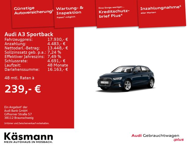 Audi A3 Sportback sport LED NAV SHZ GRA