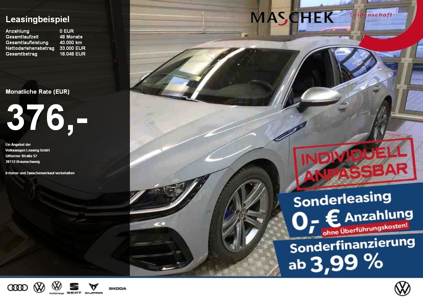Volkswagen Arteon Shooting Brake R Navi AHK Schiebed. Massa