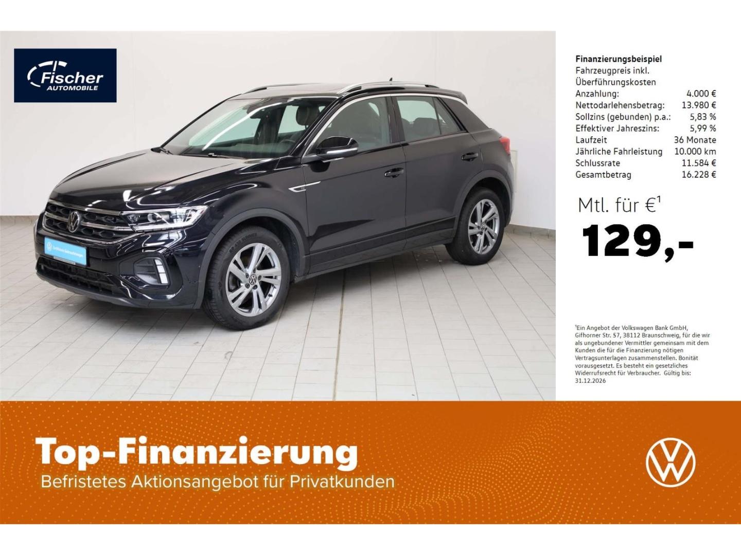 Volkswagen T-Roc 1.0 TSI OPF R-Line 6-Gg. P-Dach/RFK/LED/SH