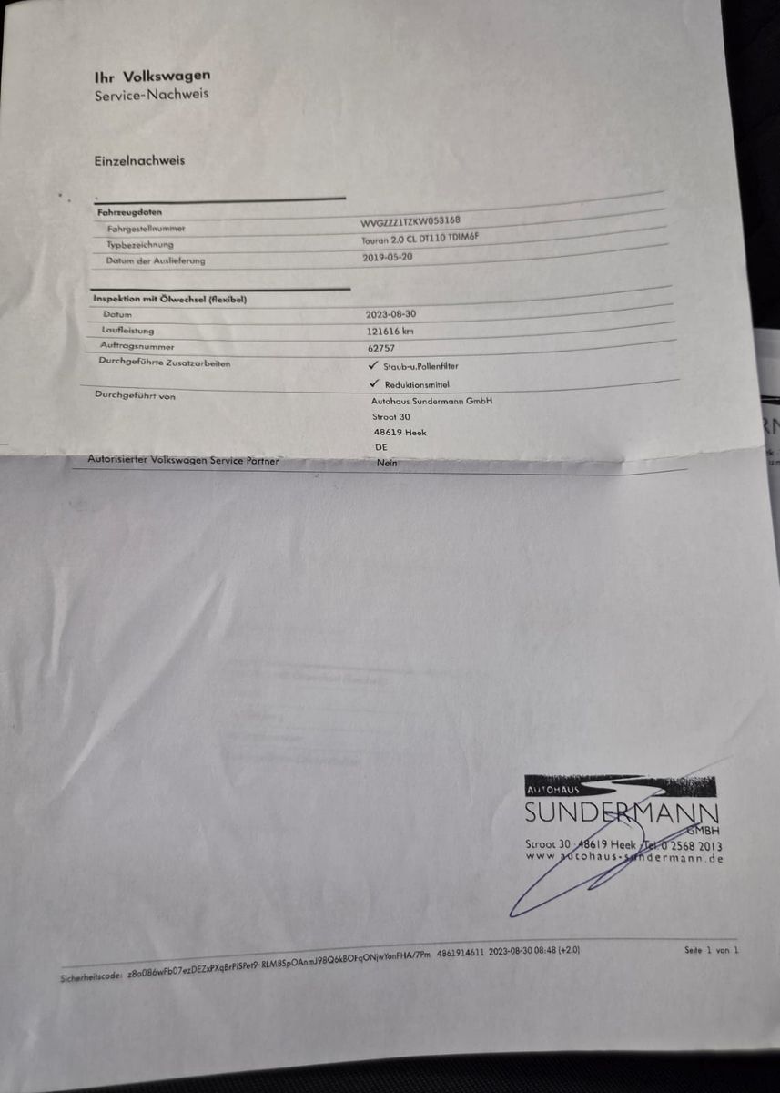 Fahrzeugabbildung Volkswagen Touran IQ.DRIVE / 1. HAND / MWST