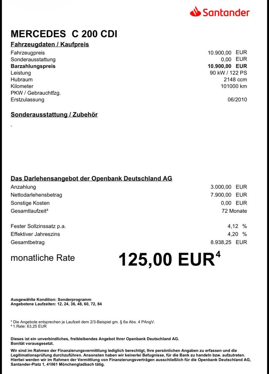 Mercedes-Benz C 200 CDI Lim. Automatik Xenon Elekt.Sitze PDC