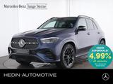 Mercedes-Benz GLE 450 4MATIC |AMG|NIGHT|KEYL|NAVI|MBeam|PANO - mit Benzin-Antrieb: Blau, Teilleder, Schiebedach