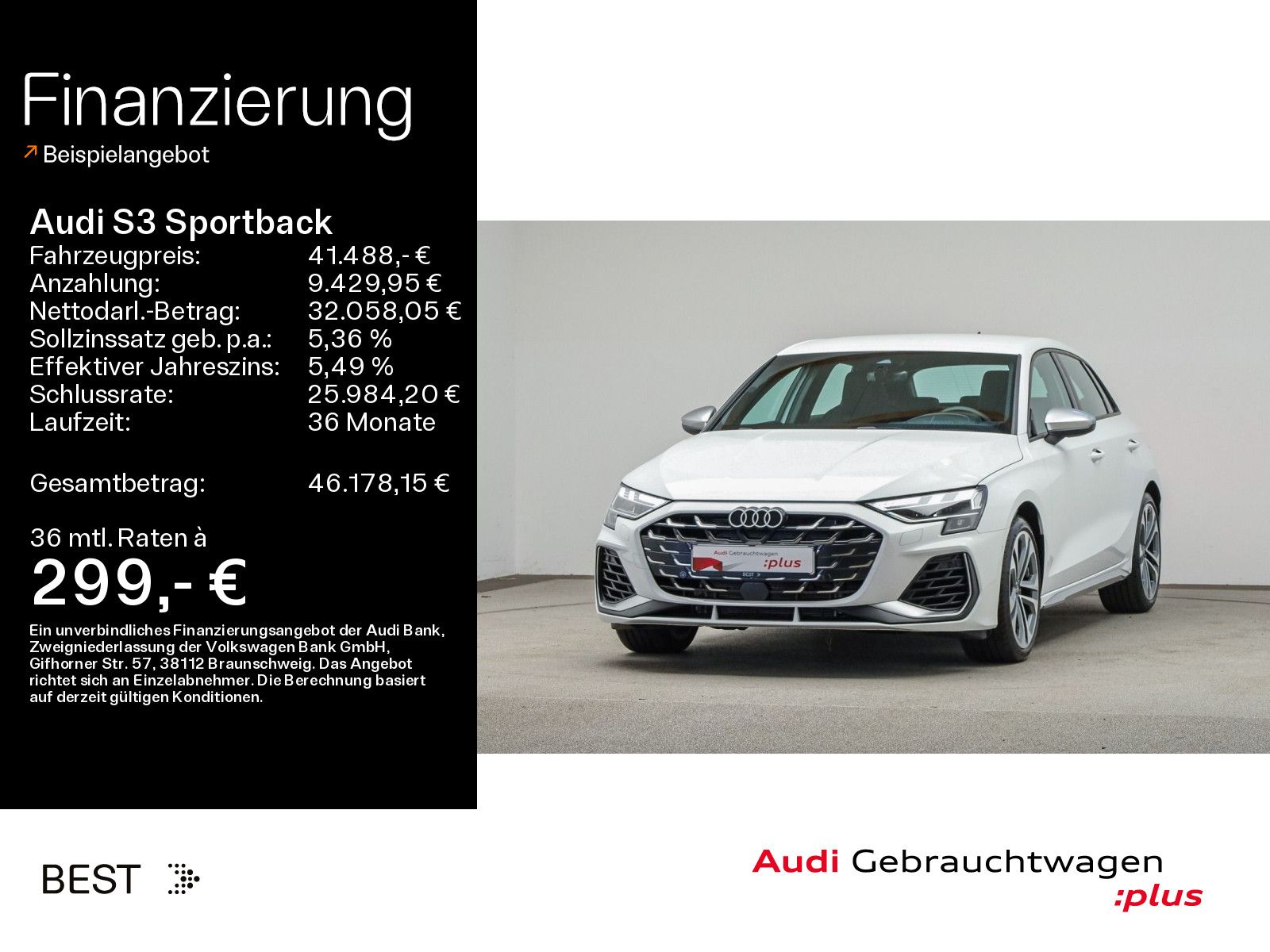 AUDI S3 Sportback Assist Fahren &amp; Parken, Sound, Navi