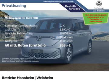 Volkswagen Leasingangebot: Volkswagen ID Buzz Pro 210 kW Climatronic LED DAB ACC PDC