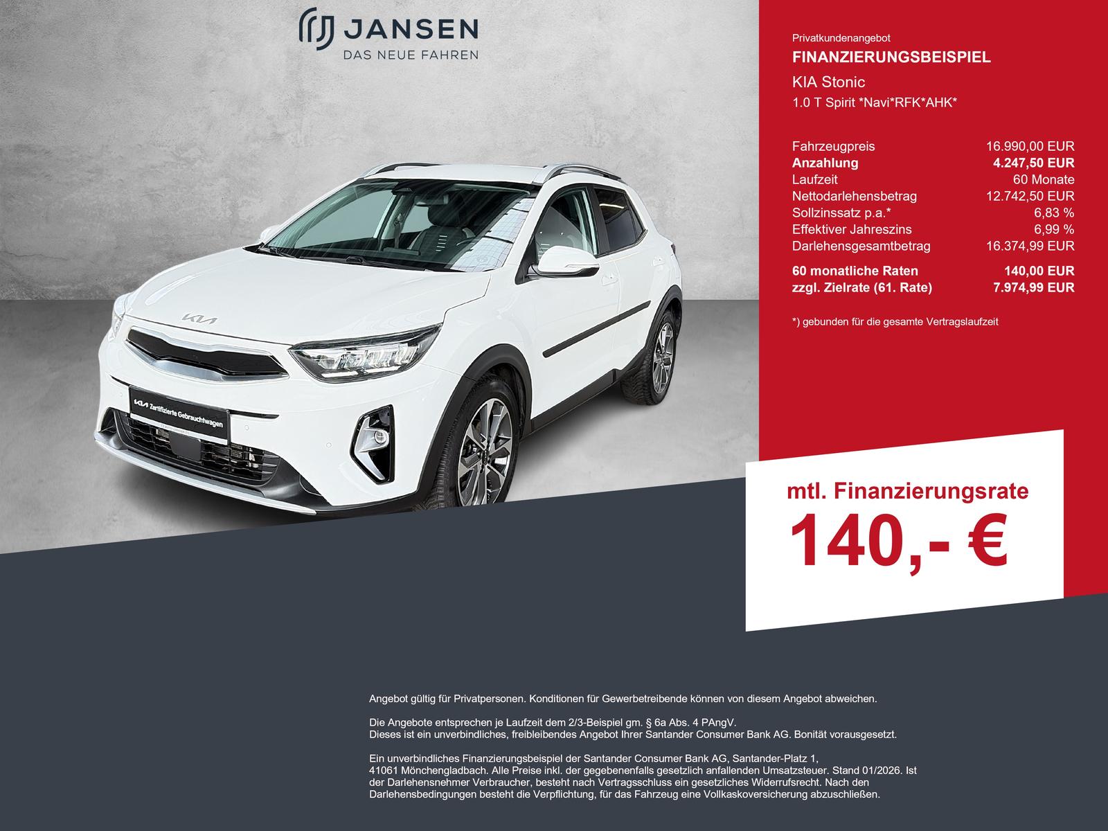 Kia Stonic 1.0 T Spirit *Navi*RFK*AHK*