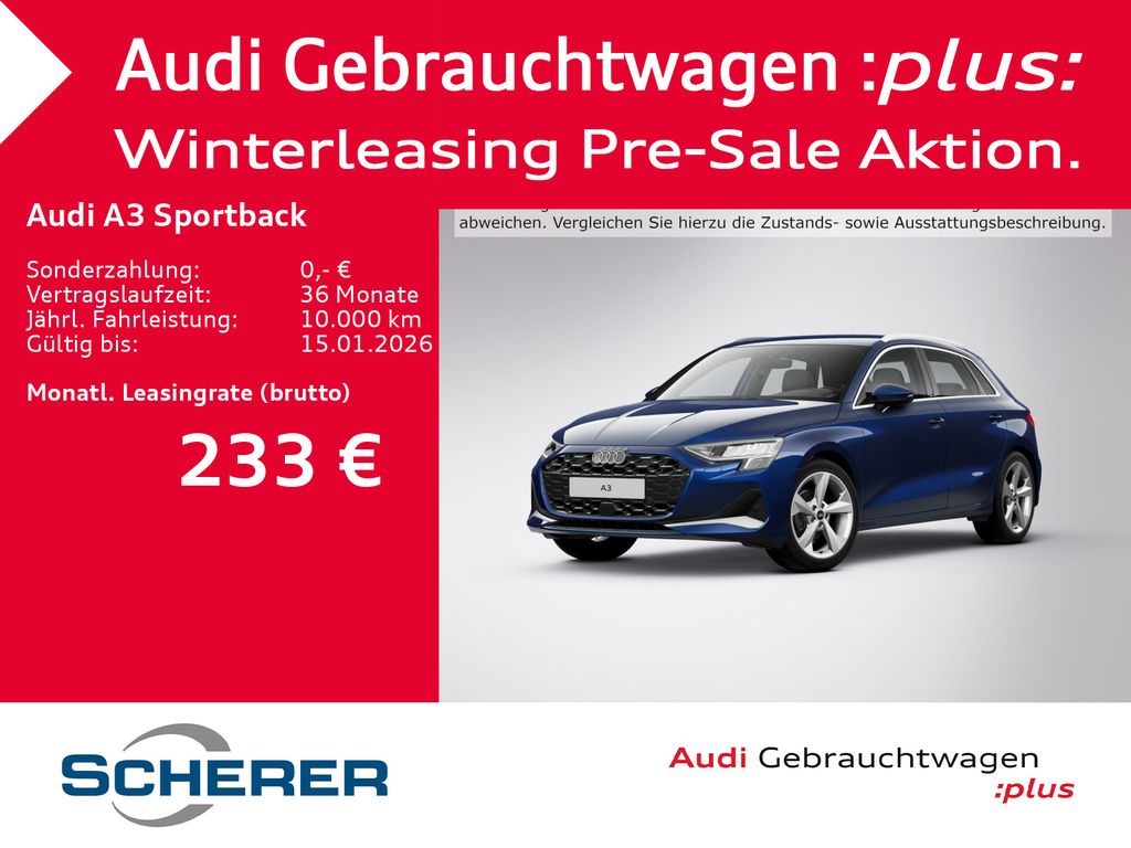 A3 Sportback advanced 30 TFSI S tronic KAMERA AC