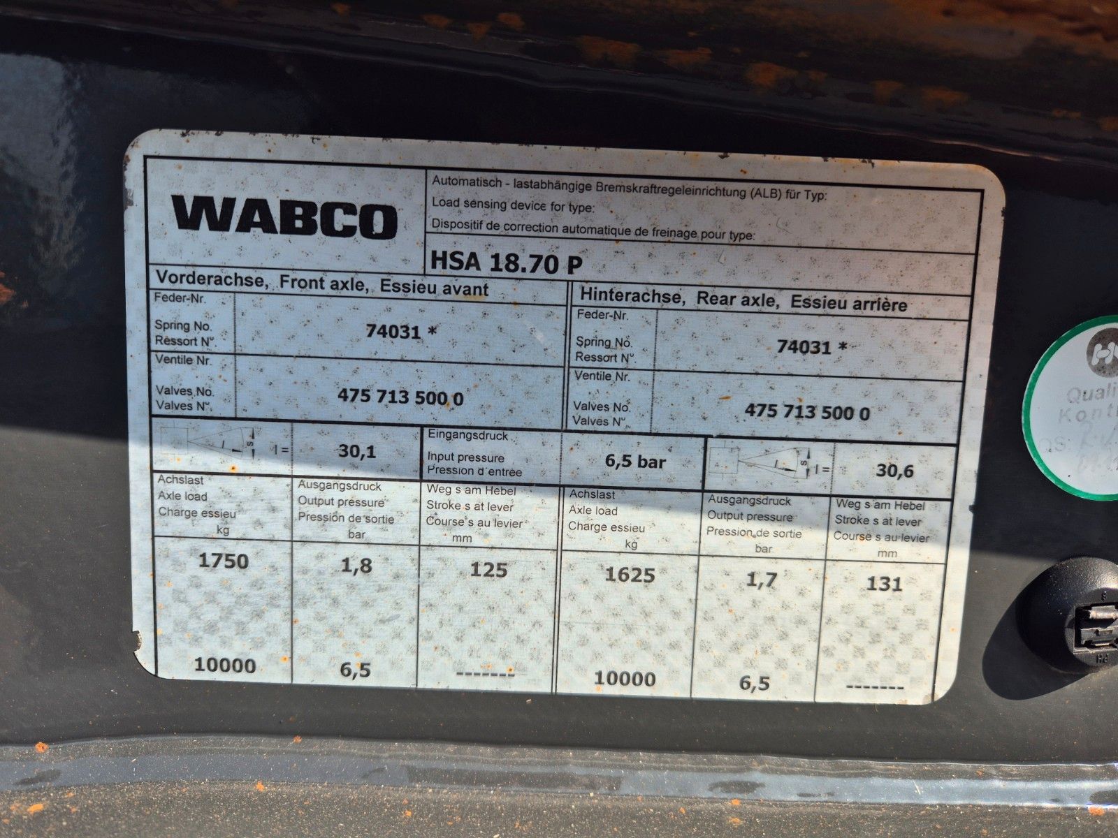 Fahrzeugabbildung Hüffermann HSA 18.70 P BPW 14.582kg Nutzlast