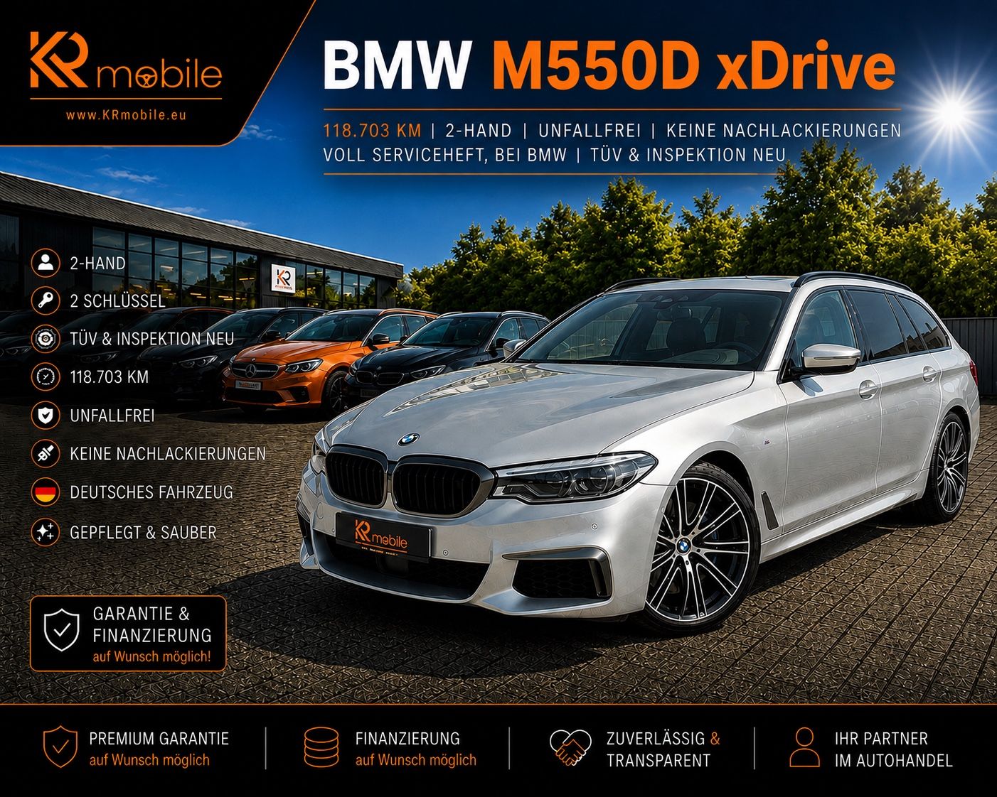 BMW M550D/xDrive/118T/2-Hand/Unfallfrei/Voll-Service