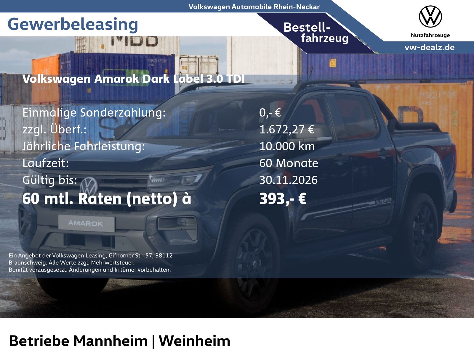Volkswagen Amarok Dark Label 3.0 TDI Klima NAVI PDC ACC LED
