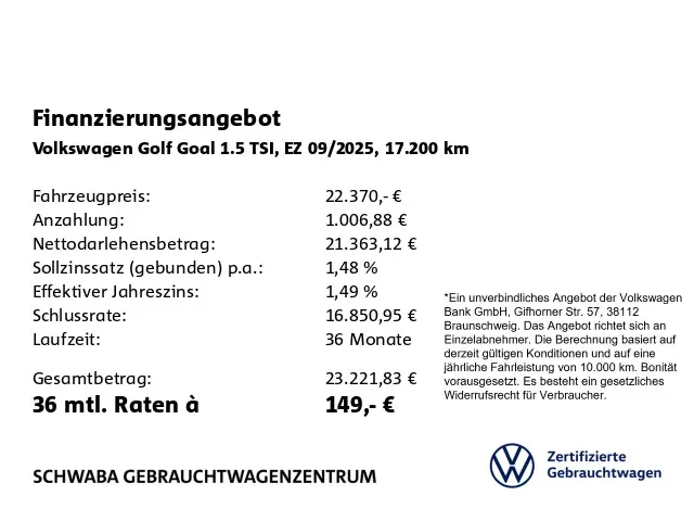 Volkswagen Golf VIII Goal 1.5 TSI AHK*SIDE*R-KAM*16", миниатюра 4