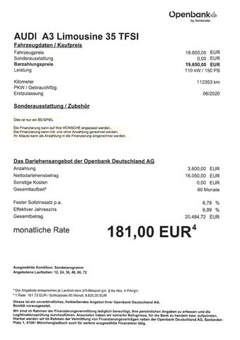 Fahrzeugabbildung Audi A3 Limo 35 TFSI >S Line/PANO/NAV/LED/Sitzheiz<