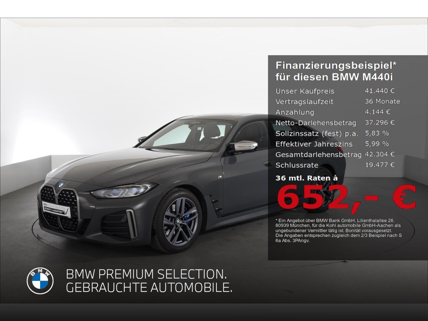 BMW M440i xDrive Gran Coupe Anhängerkupplung Panoram