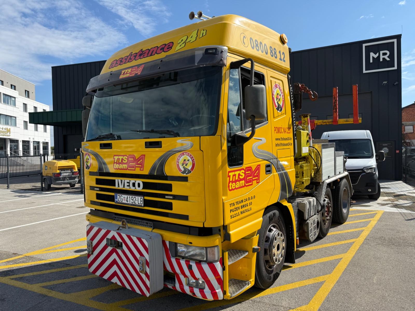 Iveco EUROSTAR 6X2 MIT KRAN UND ZACKLIFT BRILE LKW&BUS