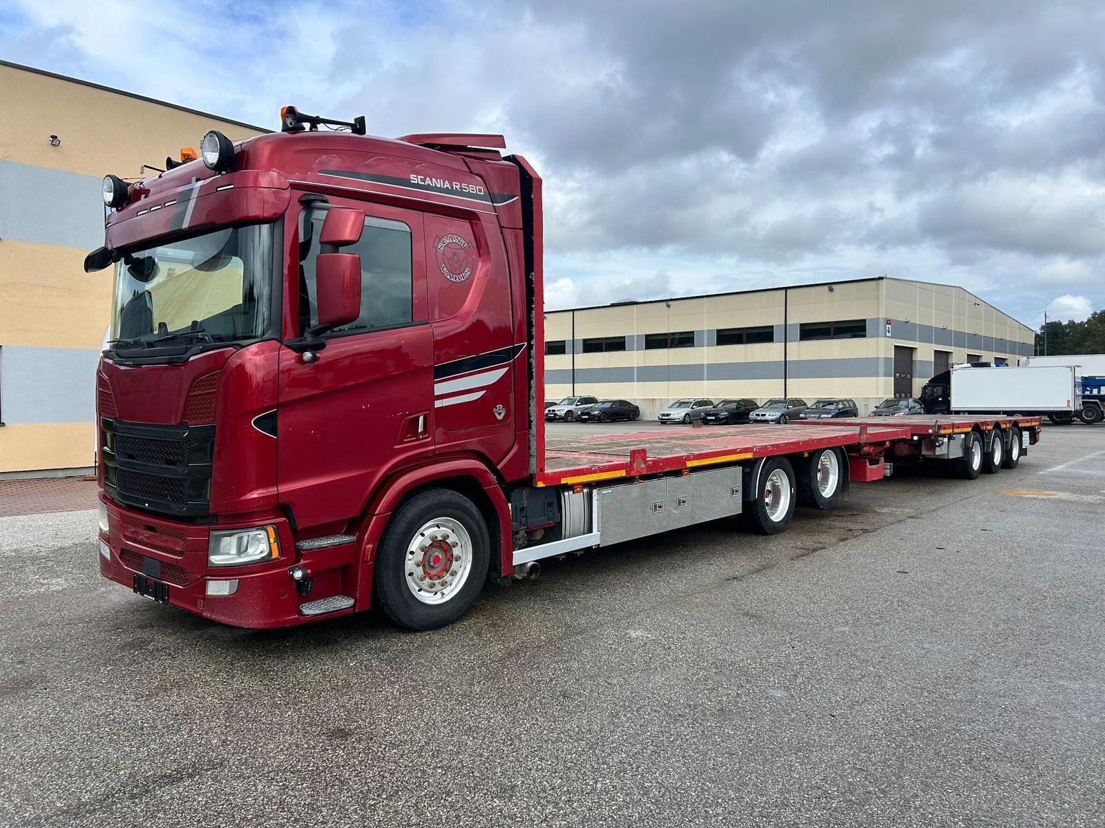 Scania R580 6X2 EURO6 + RETARDER + EXTENDABLE + TRAILER