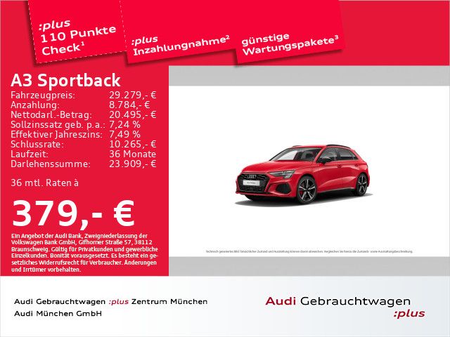 Audi A3 Sportback TFSI e 45 S tronic 2x S line Pano/B