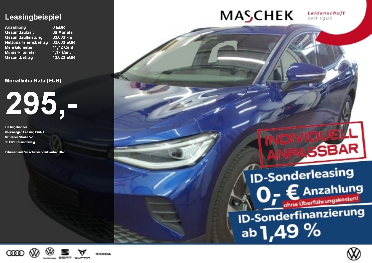 Volkswagen ID.4 Pure Sonderleasing! AHK ACC Wärmep Sitzh. I