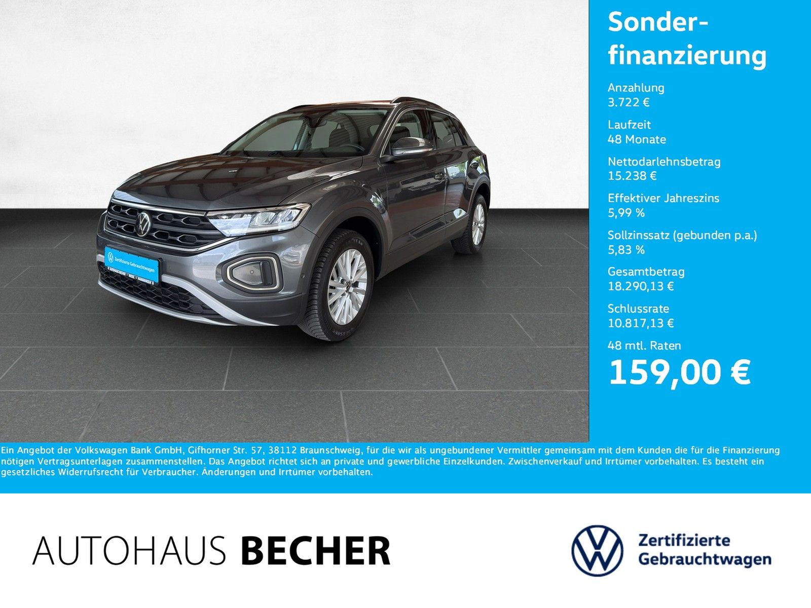 Volkswagen T-Roc Life 1.0 TSI 6-Gang Sitzhz CarPlay LED foto 1